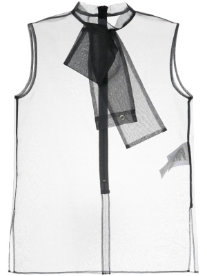 

Semi-sheer sleeveless silk top, Sacai Semi-sheer sleeveless silk top