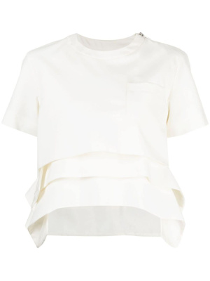 

Chest-pocket ruffled T-shirt, Sacai Chest-pocket ruffled T-shirt