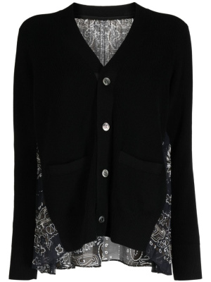 

Paisley-print cotton cardigan, Sacai Paisley-print cotton cardigan