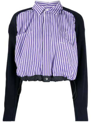 

Thomas Mason panelled cardigan, Sacai Thomas Mason panelled cardigan