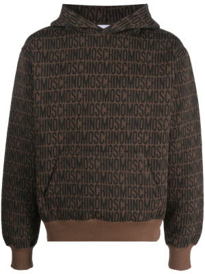 

Logo-jacquard two-tone hoodie, Moschino Logo-jacquard two-tone hoodie