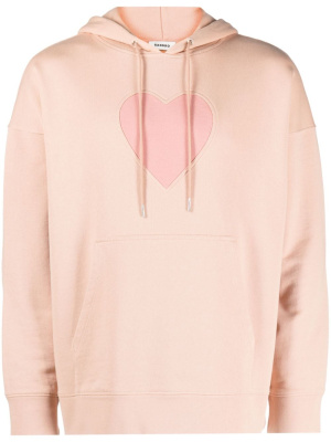 

Heart-appliqué cotton hoodie, SANDRO Heart-appliqué cotton hoodie