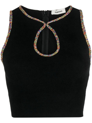

Crystal-embellished crop top, SANDRO Crystal-embellished crop top