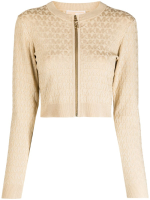 

Monogram-pattern zip-up cardigan, Michael Kors Monogram-pattern zip-up cardigan