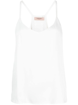 

Satin-finish V-neck tank top, TWINSET Satin-finish V-neck tank top