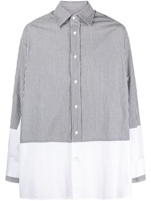 

Stripe-print panelled cotton shirt, MM6 Maison Margiela Stripe-print panelled cotton shirt