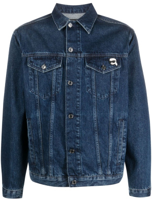 

Logo-patch denim jacket, Karl Lagerfeld Logo-patch denim jacket