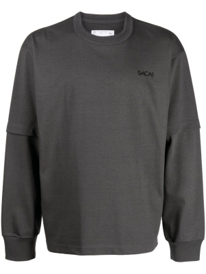 

Logo-embroidered cotton T-shirt, Sacai Logo-embroidered cotton T-shirt