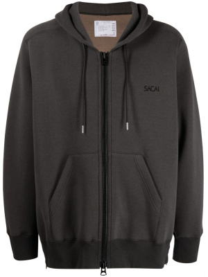 

Logo-embroidered cotton-blend jacket, Sacai Logo-embroidered cotton-blend jacket