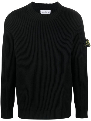 

Compass logo-patch ribbed-knit jumper, Stone Island Compass logo-patch ribbed-knit jumper