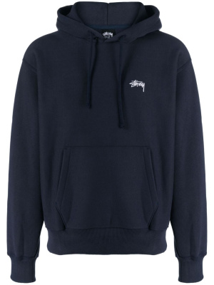 

Logo-embroidered cotton-blend hoodie, Stüssy Logo-embroidered cotton-blend hoodie