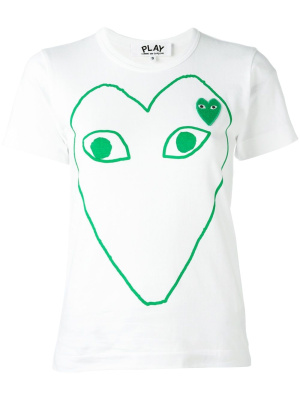 

Logo outline print T-shirt, Comme Des Garçons Play Logo outline print T-shirt