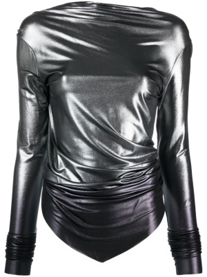 

Ruched metallic-finish top, Rick Owens Lilies Ruched metallic-finish top