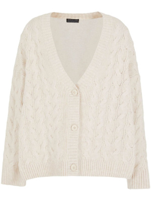 

Button-up cable-knit cardigan, Armani Exchange Button-up cable-knit cardigan