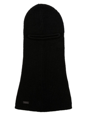 

Logo-plaque ribbed balaclava, Saint Laurent Logo-plaque ribbed balaclava