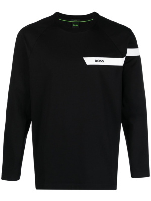 

Logo-print stripe-detail sweatshirt, BOSS Logo-print stripe-detail sweatshirt