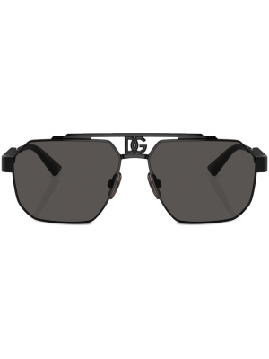 

Logo-plaque steel sunglasses, Dolce & Gabbana Eyewear Logo-plaque steel sunglasses