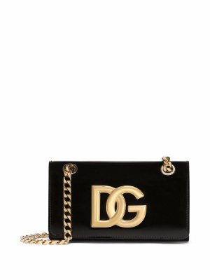 

3.5 polished leather phone bag, Dolce & Gabbana 3.5 polished leather phone bag