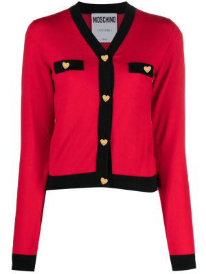

Heart-buttons virgin wool cardigan, Moschino Heart-buttons virgin wool cardigan