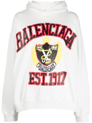 

College logo-print oversized hoodie, Balenciaga College logo-print oversized hoodie