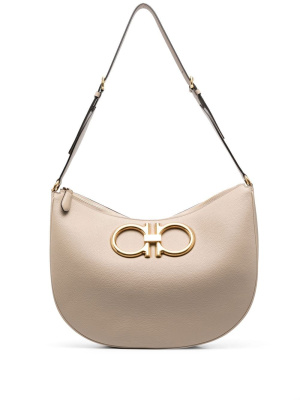

Gancini-logo leather shoulder bag, Ferragamo Gancini-logo leather shoulder bag