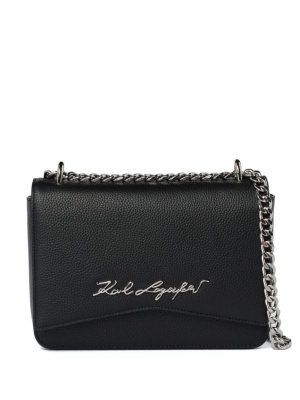 

Logo-plaque leather shoulder bag, Karl Lagerfeld Logo-plaque leather shoulder bag