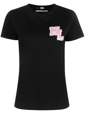 

Kl logo-patch organic cotton T-shirt, Karl Lagerfeld Kl logo-patch organic cotton T-shirt