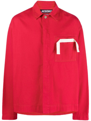 

Logo-patch organic cotton shirt, Jacquemus Logo-patch organic cotton shirt