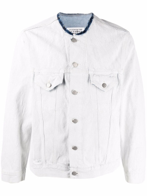 

Raw-cut collar denim jacket, Maison Margiela Raw-cut collar denim jacket