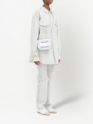 

Logo-patch leather shoulder bag, Maison Margiela Logo-patch leather shoulder bag