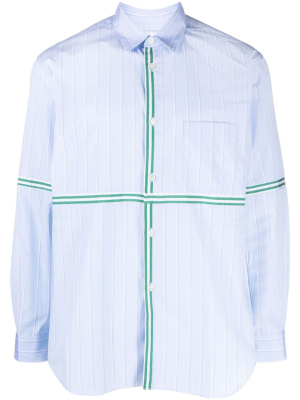 

Striped-trim cotton shirt, Comme Des Garçons Shirt Striped-trim cotton shirt
