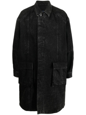 

Spread-collar denim midi coat, Juun.J Spread-collar denim midi coat