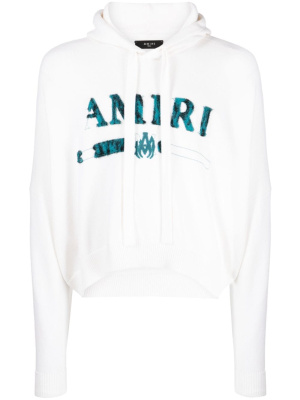 

Logo-embroidered hooded jumper, AMIRI Logo-embroidered hooded jumper