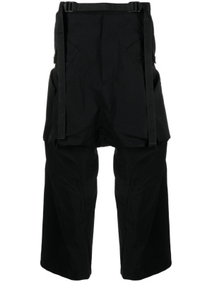 

Belted ruched drop-crotch trousers, ACRONYM Belted ruched drop-crotch trousers