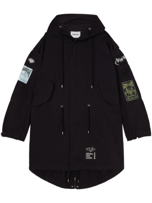 

Logo-patchwork cotton parka, AMBUSH Logo-patchwork cotton parka