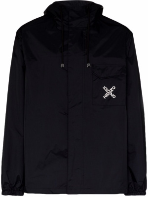 

X logo hooded rain jacket, Kenzo X logo hooded rain jacket