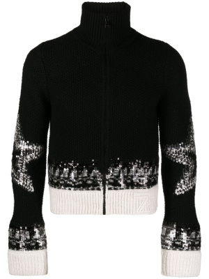 

Christa intarsia-knit sequinned cardigan, Zadig&Voltaire Christa intarsia-knit sequinned cardigan
