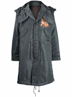 

Painterly-print hooded parka, Undercover Painterly-print hooded parka