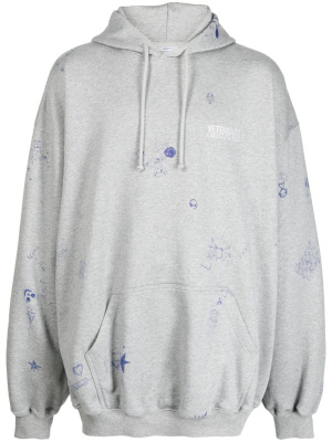 

Graphic-print long-sleeve hoodie, VETEMENTS Graphic-print long-sleeve hoodie