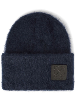 

Logo-patch mohair-blend beanie, Off-White Logo-patch mohair-blend beanie