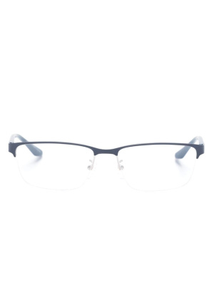 

Logo-plaque half-rim glasses, Emporio Armani Logo-plaque half-rim glasses