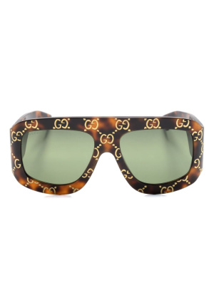 

GG monogram pilot-frame sunglasses, Gucci Eyewear GG monogram pilot-frame sunglasses