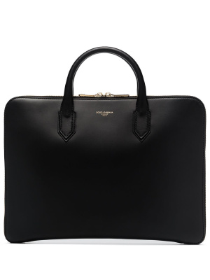 

Logo-embossed leather briefcase, Dolce & Gabbana Logo-embossed leather briefcase