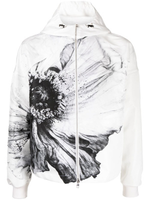

Floral-print hooded jacket, Alexander McQueen Floral-print hooded jacket