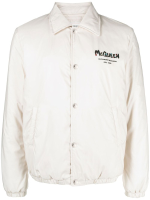 

Logo-print bomber jacket, Alexander McQueen Logo-print bomber jacket