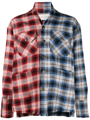 

Check-pattern cotton shirt, Greg Lauren Check-pattern cotton shirt