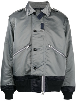 

Off-centre button-fastening bomber jacket, Sacai Off-centre button-fastening bomber jacket