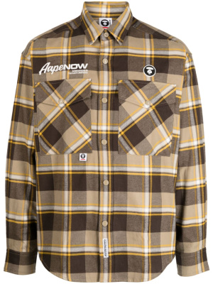

Logo-patch cotton shirt, AAPE BY *A BATHING APE® Logo-patch cotton shirt