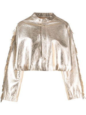 

Fringed leather cropped jacket, Forte Forte Fringed leather cropped jacket