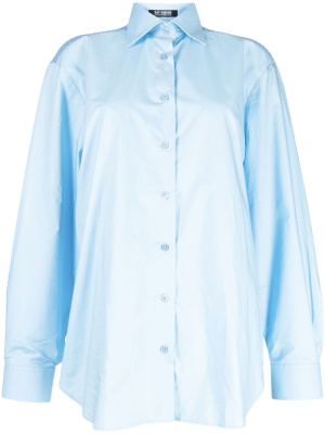 

Mesh-panel cotton-poplin shirt, Raf Simons Mesh-panel cotton-poplin shirt